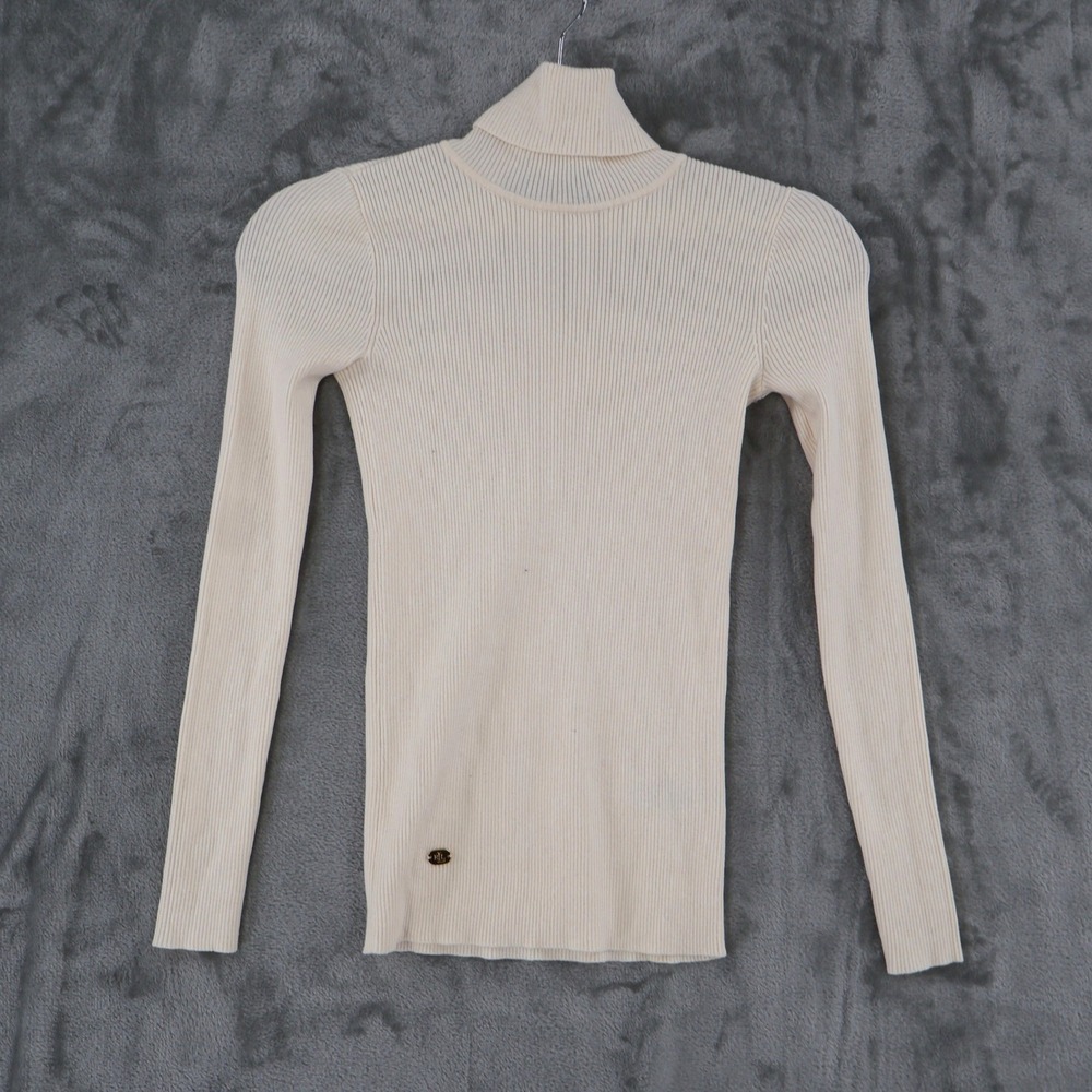 Lauren Ralph Lauren Turtleneck Sweater Womens‎ XS Cream Ribbed Long Sleeve NWT